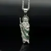 Ciondolo singolo in argento senza catena Zircone verde