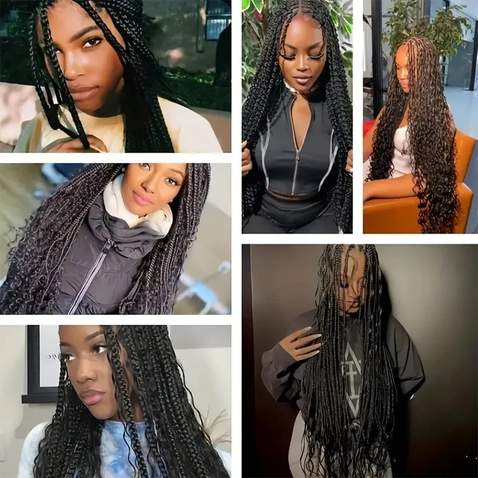 Capelli umani sfusi a onde profonde senza trama, trecce di capelli umani Remy per intrecciare, colore nero naturale, capelli ricci sfusi per intrecciare per donne #1B_voghion.com