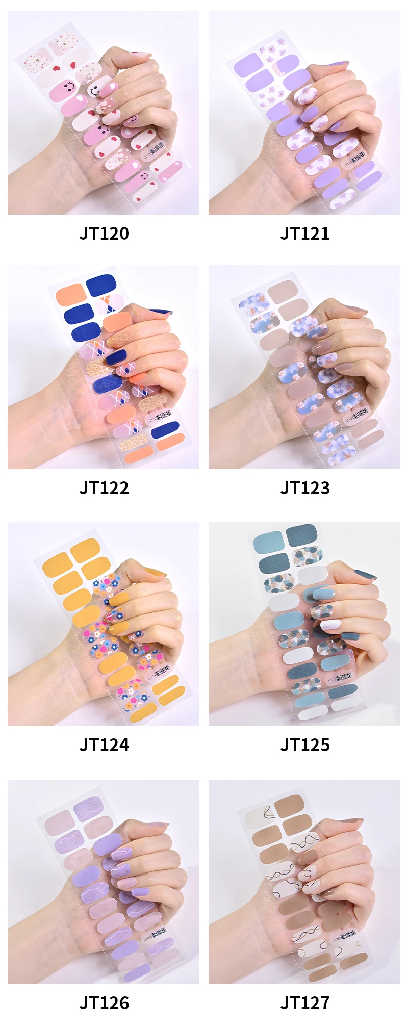 Mobray New Nail Wraps 3d Semicured Uv Gel Nail Polish Stickers