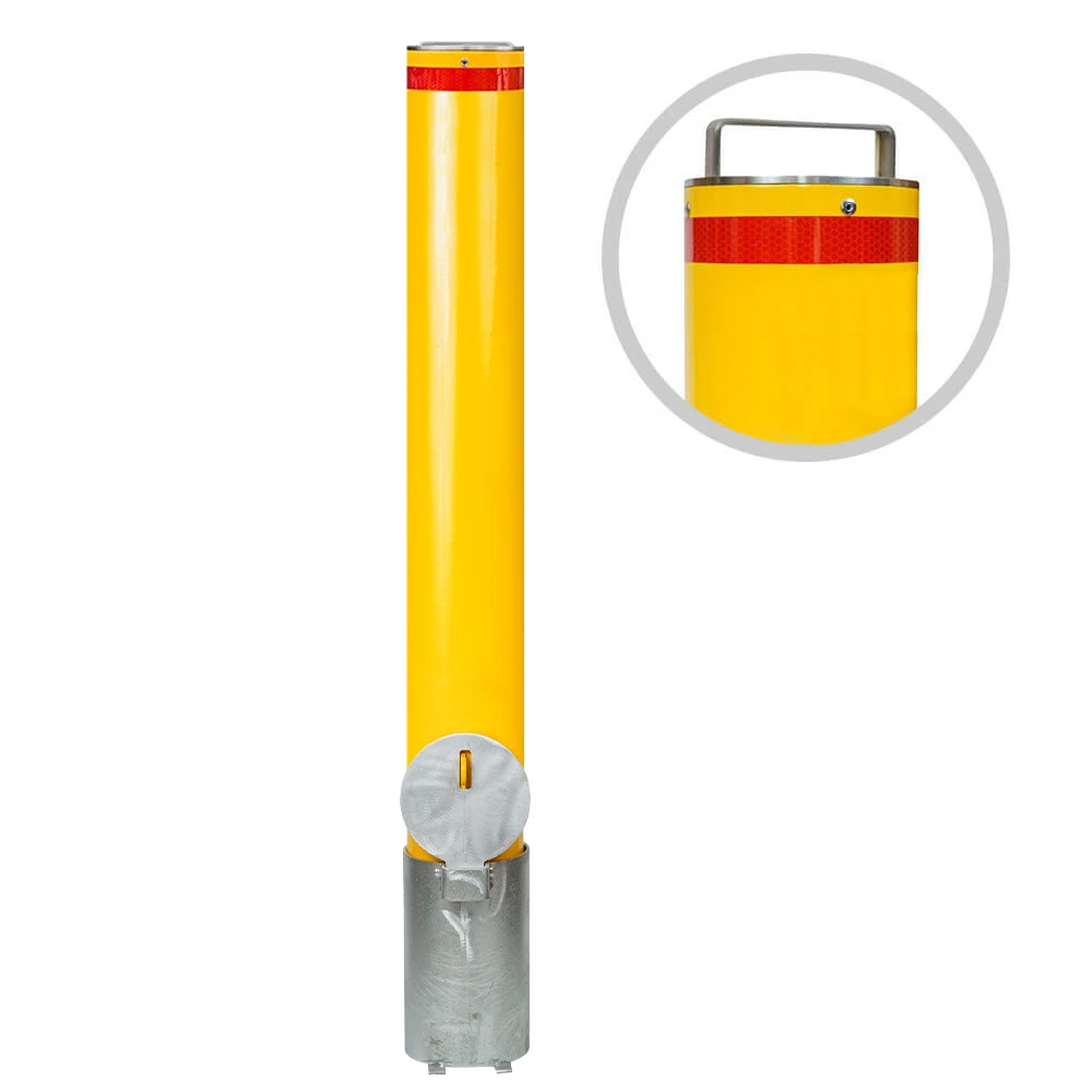 140mm Removable PadLock Traffic Barrier Yellow In-Ground Traffic Management Device supplier