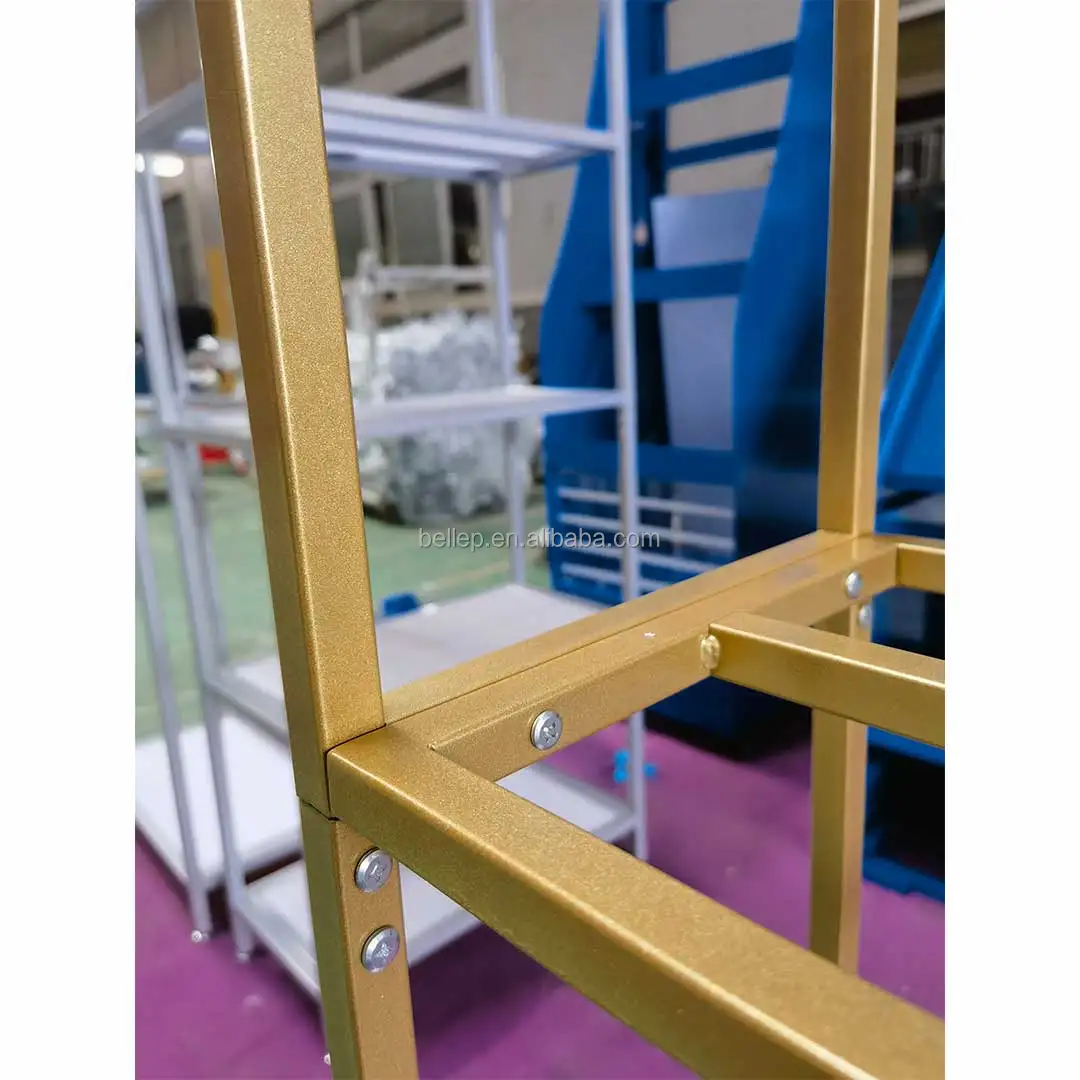 Human Hair Rack Custom LOGO Salon Gold Metal Human Hair Rack Display Stand