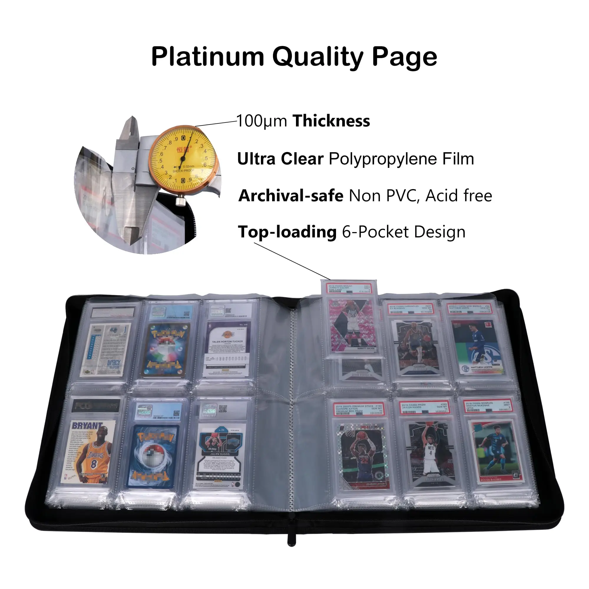 trading card slab binder Premium Graded Card Binder for PSA, BGS & other slabs of equal dimensions [28 slots 2X2] Blue