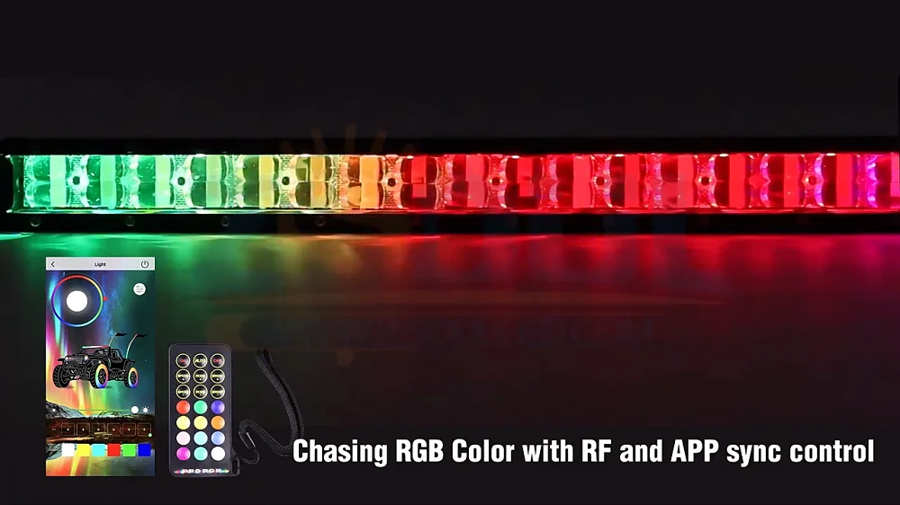 Combo Beam Multi Color RGBW Off road Light Truck 4x4 42 50 32 Inch OffRoad Roof 6D Car Remote RGB Chasing Led Light Bar