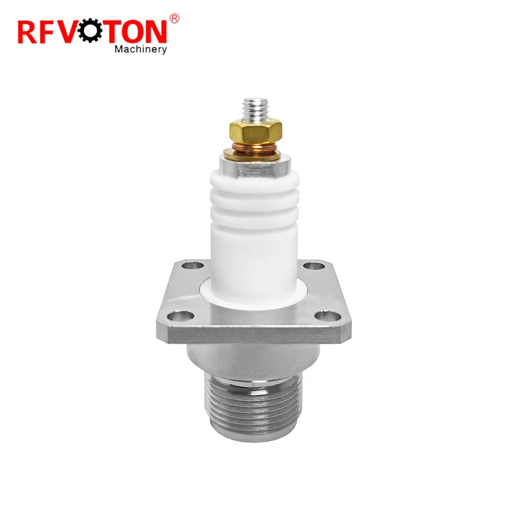 High Voltage RF Solder Coaxial Connector HN Female Jack  4Holes Flange Panel Mount Cable Converter
