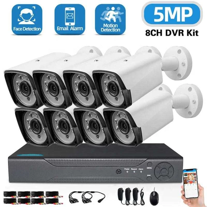 8ch. 5mp Dvr Cctv Security System Ahd Dvr Kit 5mp Ip66 Waterproof ...