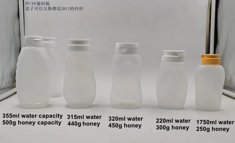 175ml 220ml 250ml 330ml 360ml Fifo Inverted Honey Plastic PE  BBQ Sauce Squeeze Bottle With Flip Cap