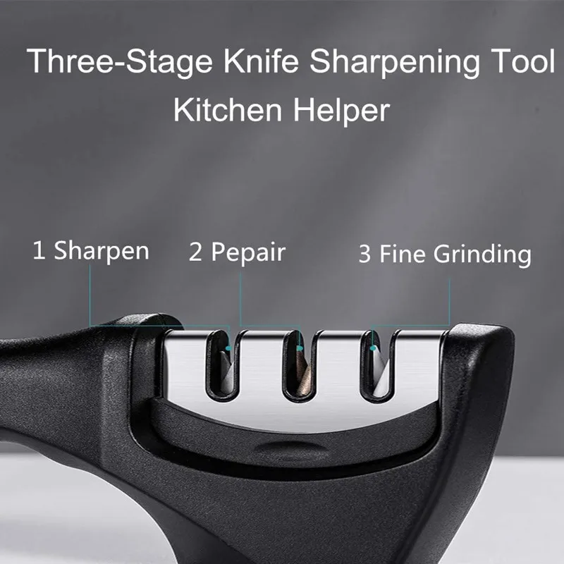Kitchellence Knife Sharpener - 3-Stage Knife Sharpening Tool 