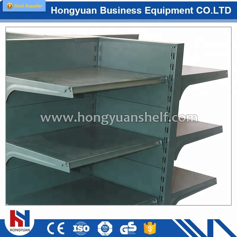 SGS Certification Four Way Grocery Store Display Shelves Supermarket