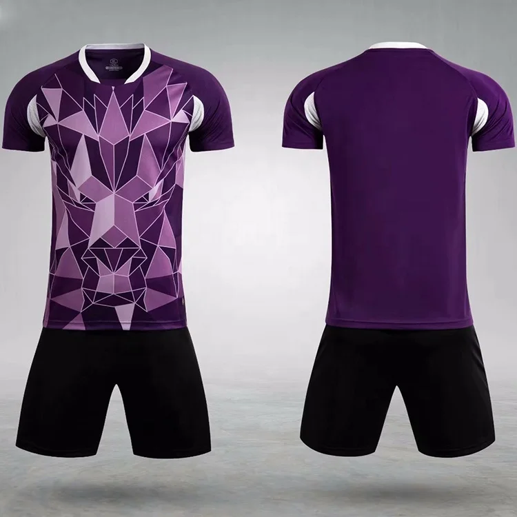 New Design Men Purple Soccer Uniform Youth Football Jersey Set Breathable  Sports Jersey Wholesale - Buy New Design Men Purple Soccer Uniform,Youth