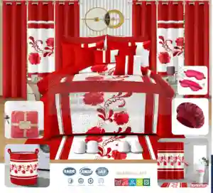 Ready to Ship 30pieces Bedspread Set Bed Quilted Sheet with Bathroom Sets Luxury Bedspread with Curtains Bedding Set king Queen