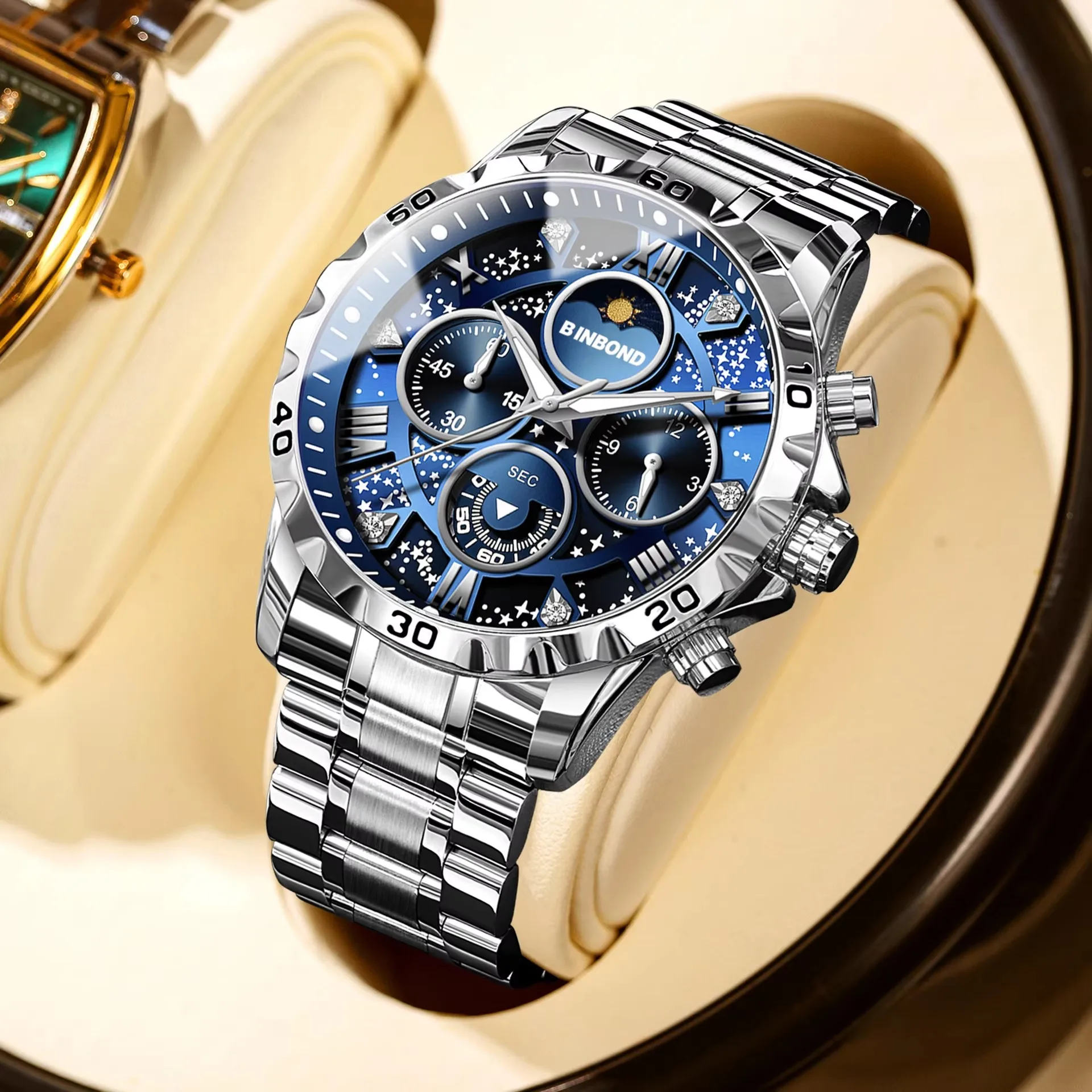 Binbond B7741 7741 - Waterproof Luminous Chronograph Watch