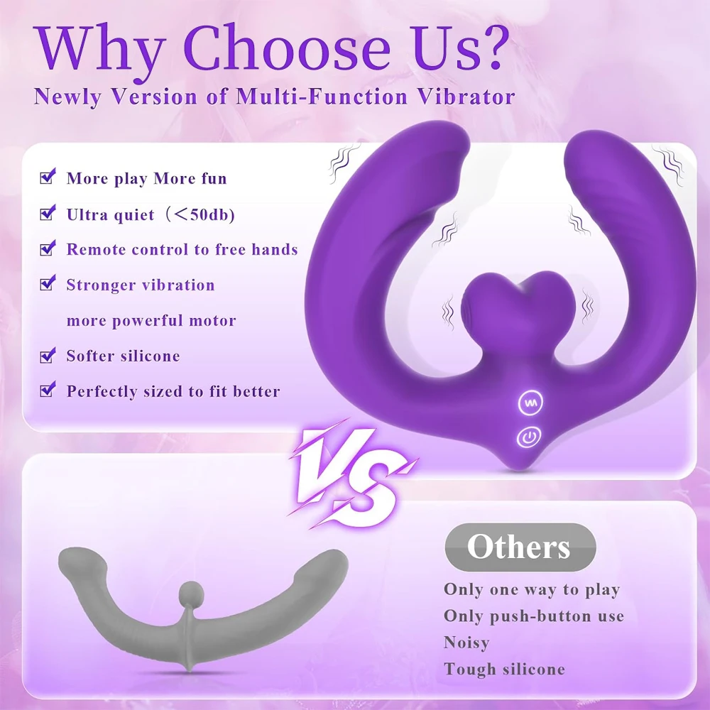 Sex Toy Box 7 Vibrating Modes Remote Control Vibrator Strapless Long Dildo Lesbian Sex Toys for Women Double Ended DildoVibrator