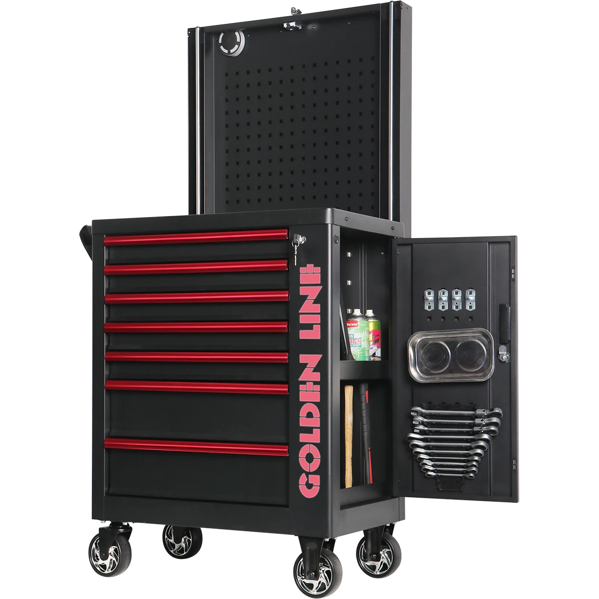 Special Designed 7-Drawer Premium Plastic Tool Box Adjustable Back Panel Garage Workshop Storage with OEM Customization Support
