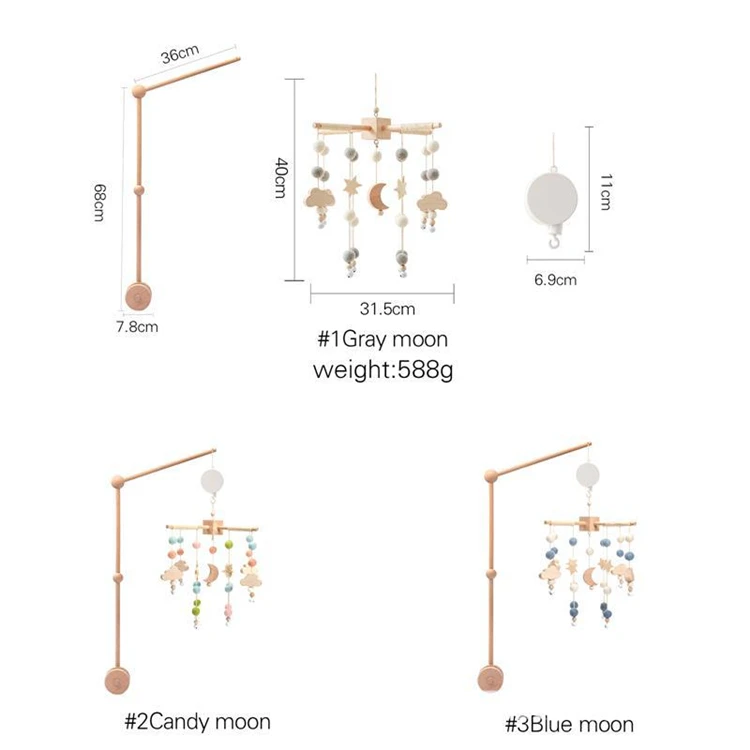 Wooden Baby Mobile Crib Holder For Mobile Hanging Baby Crib Attachment