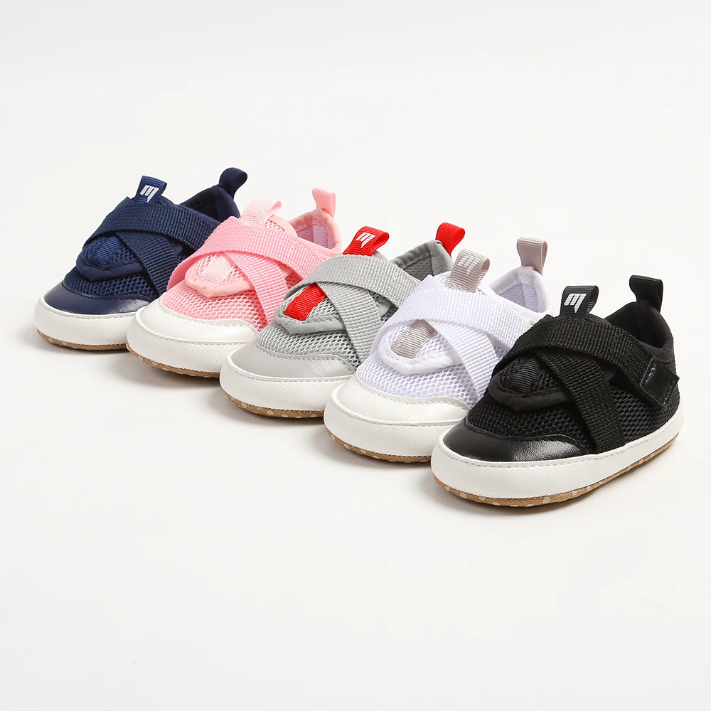 Hot Selling Summer Spring Autumn Mesh Breathable Baby Toddler Booties Flat Anti-Slip with Light Weight Solid Pattern Boys Girls