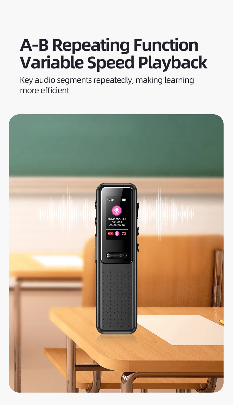 ZD39 Pocket Recording Pen 48KHZ Mini Voice Recorder 1536kbps Audio Recording Tool for Conference & Lecture