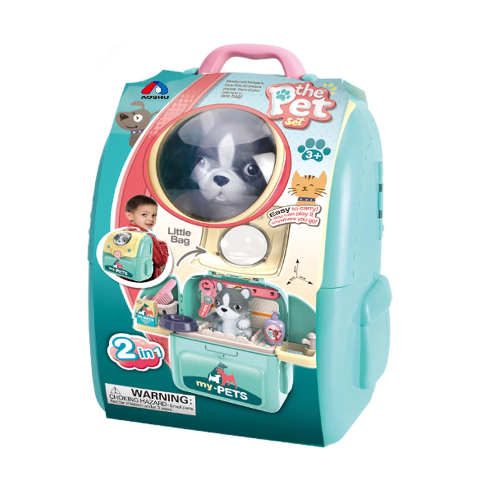 Комплект для ухода за домашними животными, рюкзак для ветеринара, игрушки для собак, кошек, детский докторский набор для подарка | Набор для ухода за домашними животными