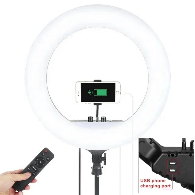 Barber Hanging Ceiling Lamp 18 Inch 21 Inches Wall Mounted Selfie Ring Light for Phone Beauty Salon Equipment