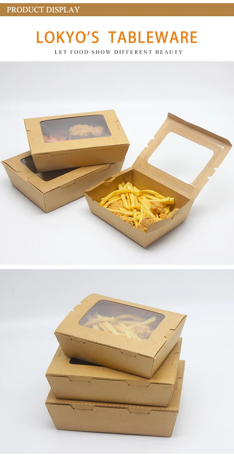 Biodegradable Chicken Boxes Takeout Hot Fast Food Fried Disposable