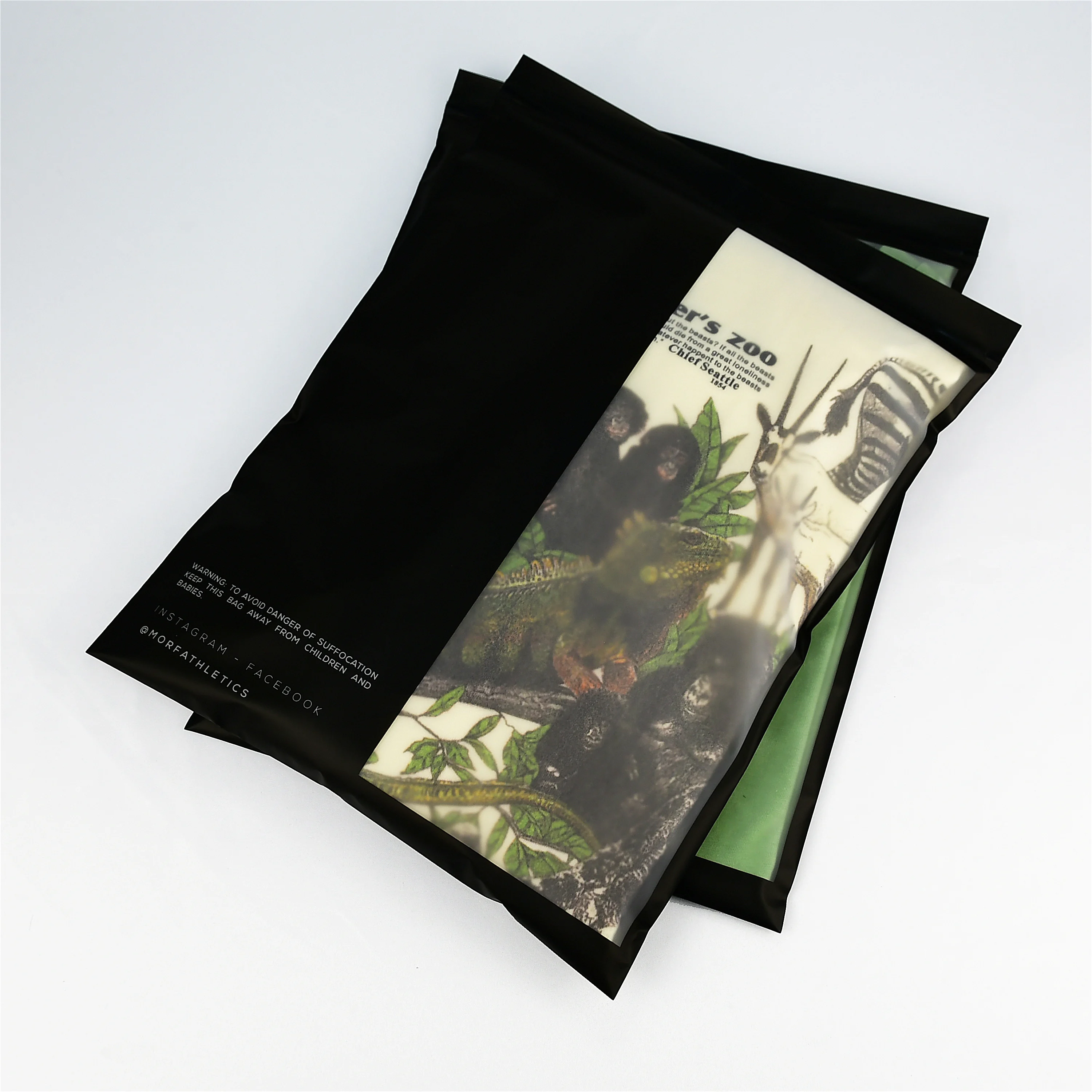 Hot sale logo custom frosted bags clothes black compost plastic ziplock bag for package with window wholesale