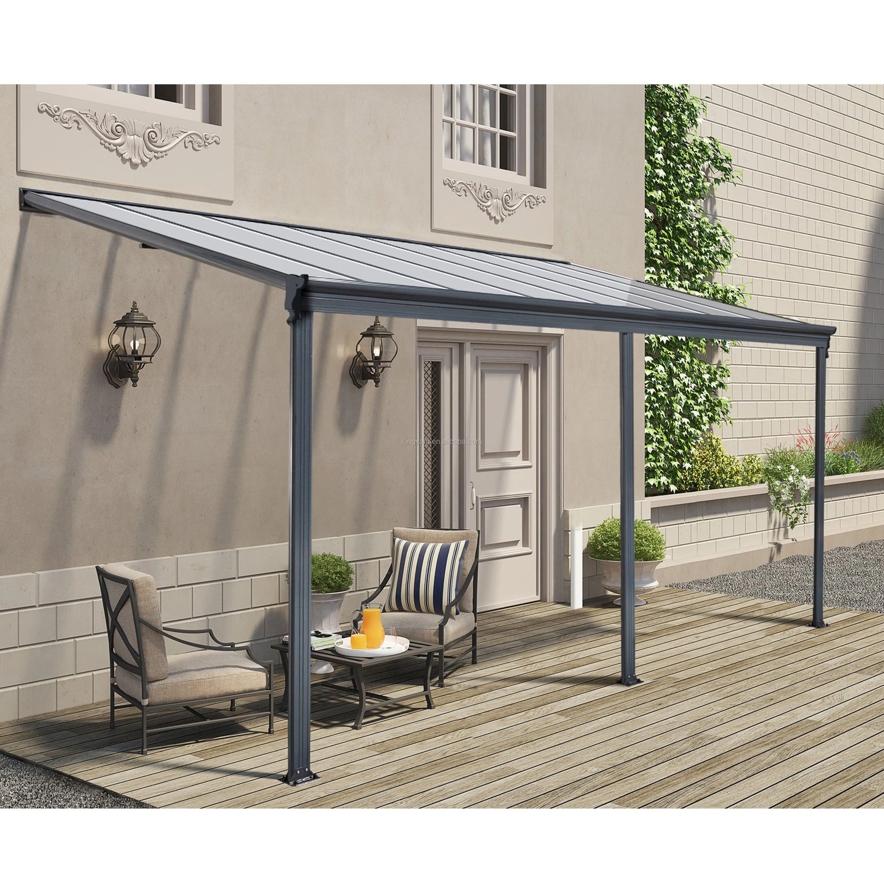 Aluminum Attached Solid Shade Sail Carport