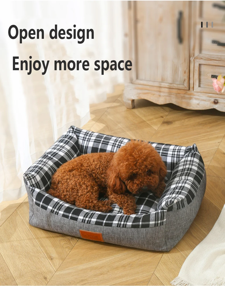 Cama Para Perro Cotton Fabric Dog Bed Sofa Oem Custom Breathable All