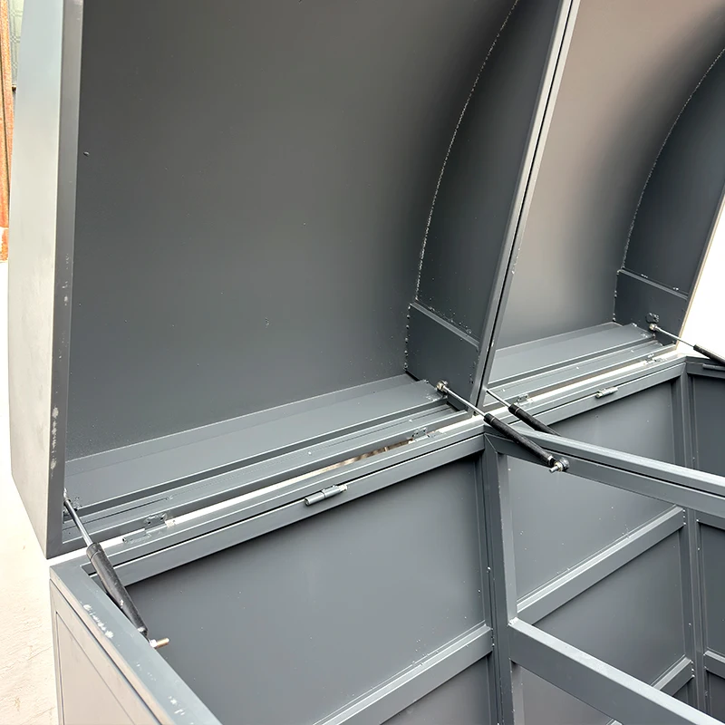 Customized Galvanized Steel Garbage Bin Storage Garbage Big Container Metal  Garbage Bin Billboard Hotel 2 Compartment Trash Can