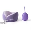 Purple Water Drop Memory Cotton Neck Pillow with Storage Box