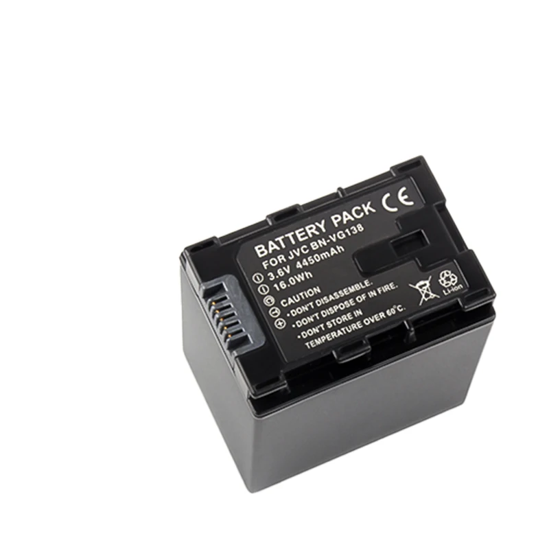 BN-VG138 4450mAh 3.6V Battery BNVG138 Rechargeable Battery Pack for JVC GZ E10 E100 E245 E265 E565 E575 GX1 G3X G5 GX8 EX210