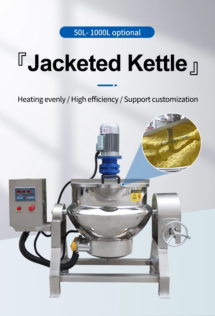 Double Jacketed Kettle with Agitator Scraper for Chemical Reactions ...