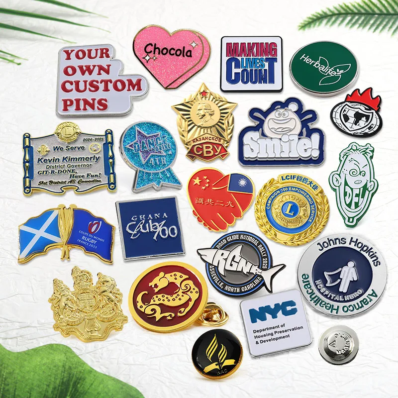 Brooch Personalized Logo Metal Badge Gold Plated Hard Soft Enamel Pins Custom Pins Epoxy Magnet Lapel Pin Custom for Clothes Hat