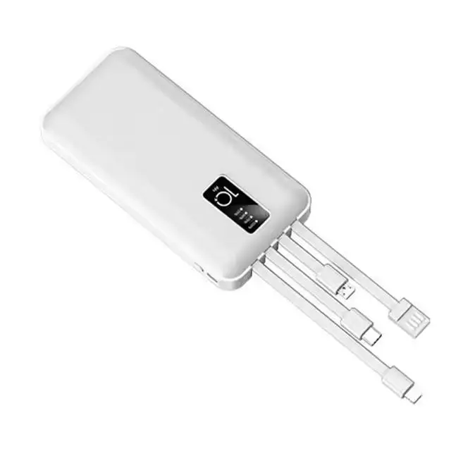 Trending Products 2025 New Arrivals with Cables Battery Indicator Universal 10000mAh Power Banks Power Station for Phone Charger