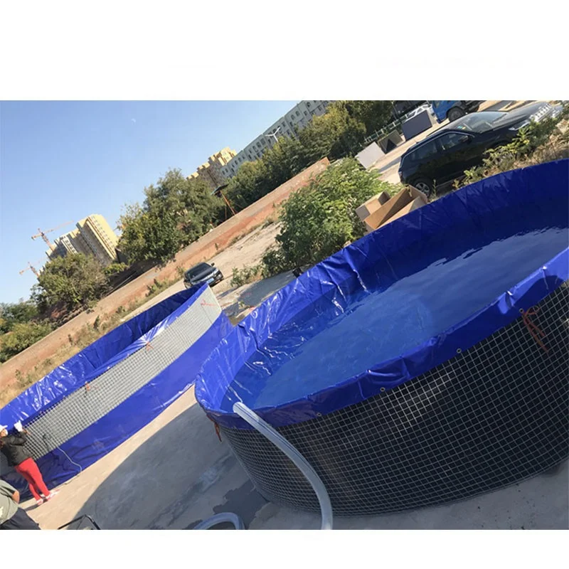 latest company news about Fish farm circular tanks fish farm pond pvc liner for aquaculture  0
