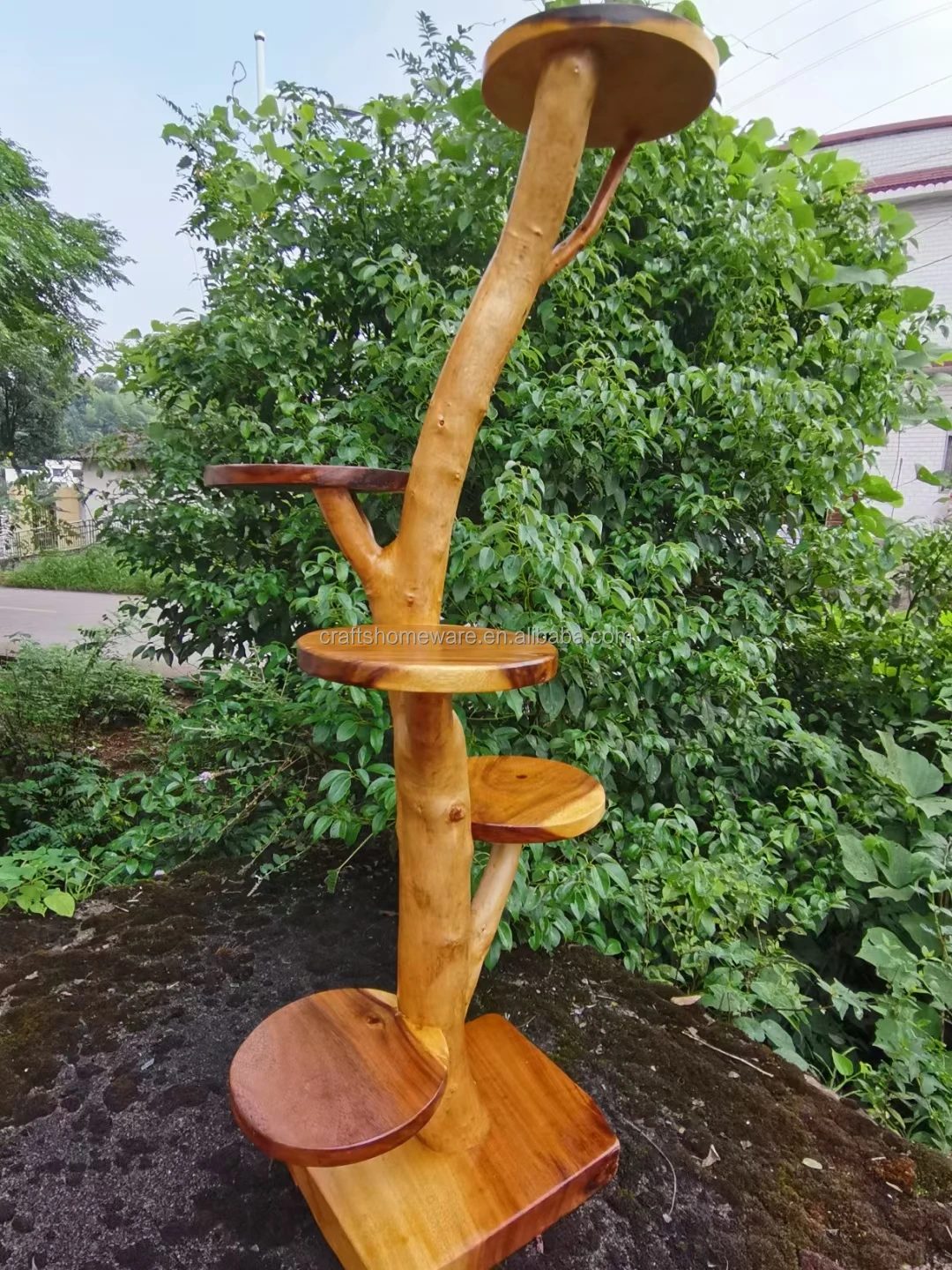 Factory Teak Wood Rack Tree Cat Scratcher Play Large Fat Pet Wood Tree