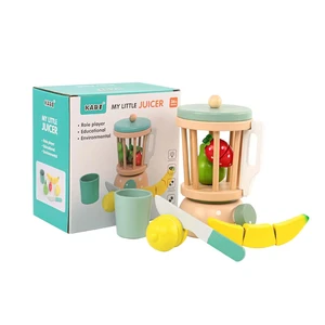Wholesale Wooden Kitchen Toys Kids Role Play  Simulation Fruit Juicer Wooden Toy Wooden Fruit Cutting Game Kids