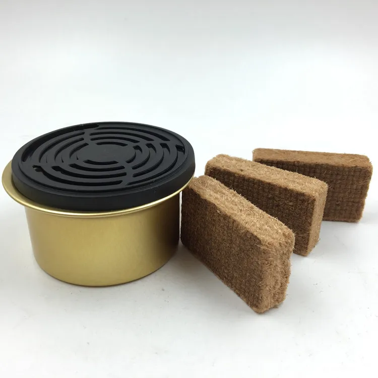 Popular Scents Organic Fiber Block Can Tin Car Air Freshener Wooden
