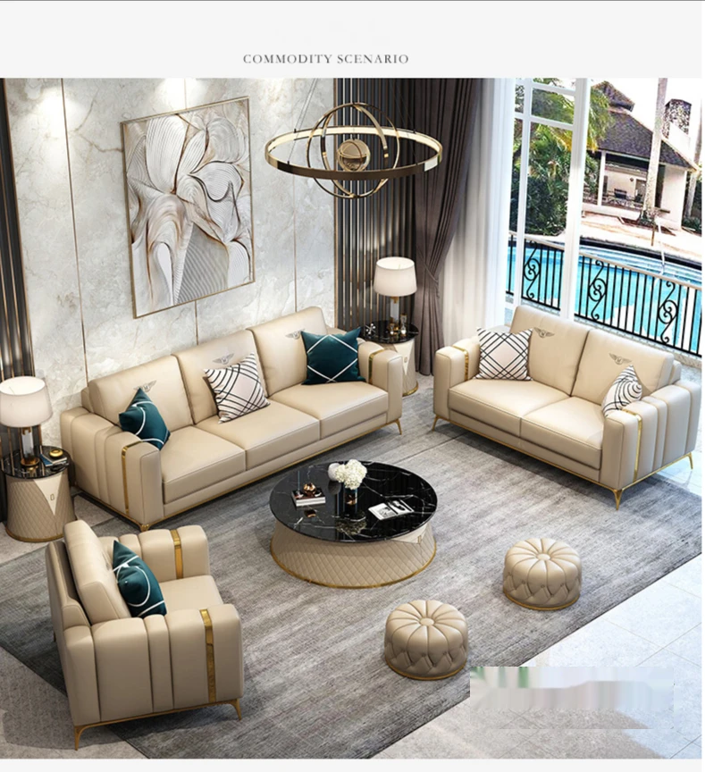 Rose Gold Sectional White pu Leather Love Seat Sofa