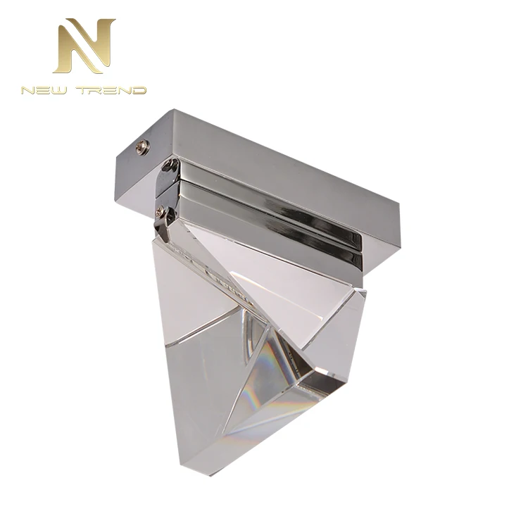 CM0018-1 Fashion style decorative hotel bar restaurant chrome color triangular crystal ceiling lamp