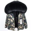 Black Fur+Camouflage Coat