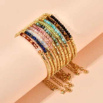 Star Charm Small Faceted Crystal Stone Bracelet - SM-CZ-230913
