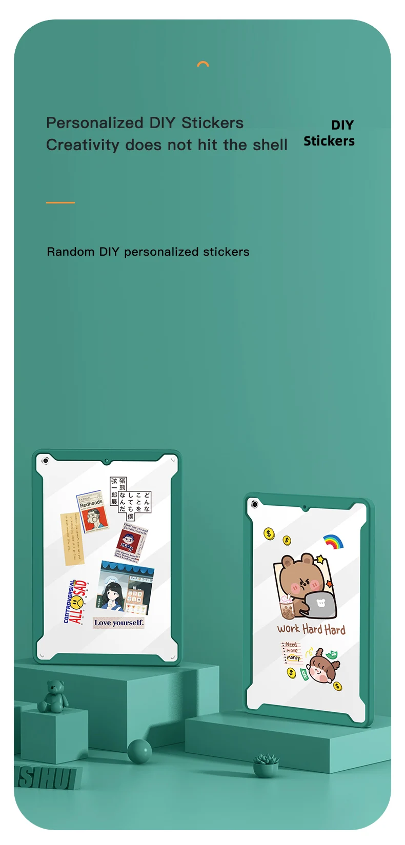 New Transparent Pencil Holder Tpu Shockproof Pc Cover Tablet