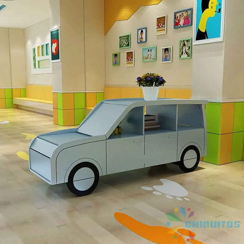 Chiquitos Modern Wood Panel Storage Cabinet Kids Toy Car Theme Bookshelf Home Furniture