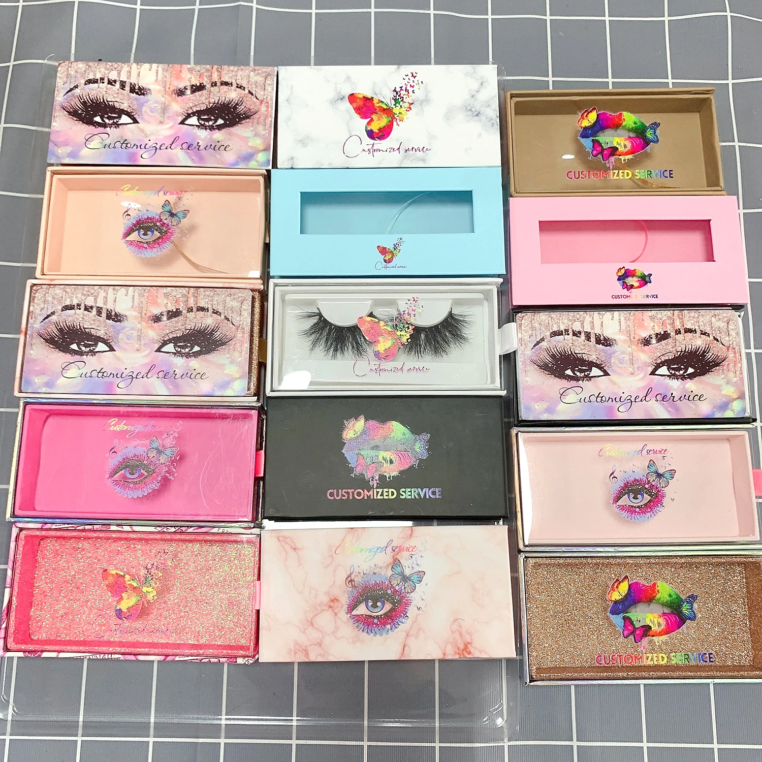 Eye Lashes Box Empty Unique Eye Lash Packaging With Custom Logo Luxury