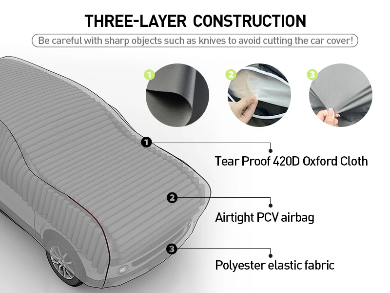 High Quality Inflatable Foldable Padded Car Cover Hail Protection