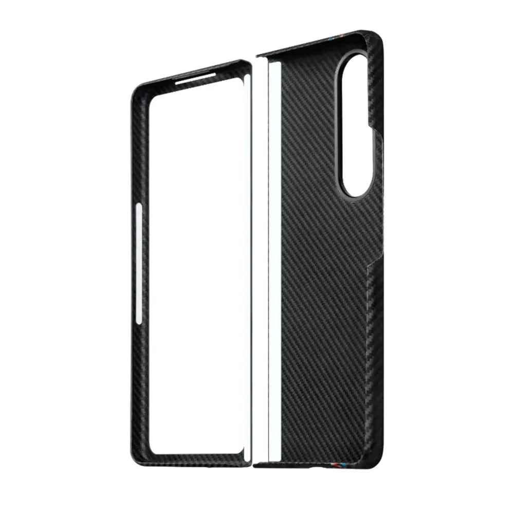 Carbon Fiber Phone Case For Samsung Galaxy Z Fold5 Fold4 Fold3 Fold2 Simple Business Slim Shockproof Cover SJK488 Laudtec supplier