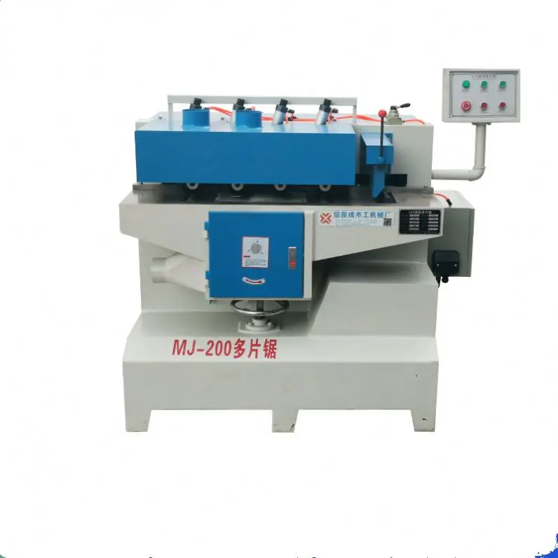 TEBAK MJ-200 Vertical Electric Multi-blade Saw Wood Cutting Machine Automatic Rip Saw Machine with Pneumatic Press Roller