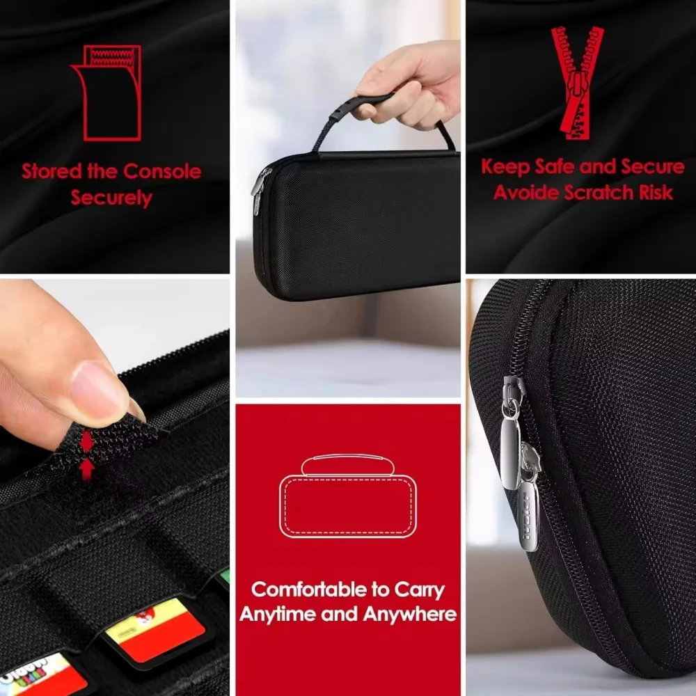 product portable hard shell pouch carrying travel game bag for nintendo switch 2 accessories holds 12 game cartridge laudtec-7
