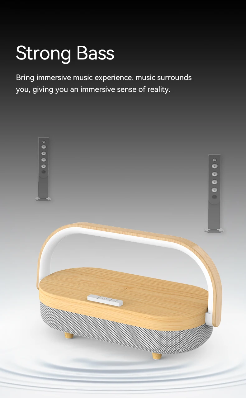Best Sellers New Portable Wireless Rpeaker LED Desk Bedside Lamp With Wireless Charger Rechargeable Phone Holder Outdoor Speaker