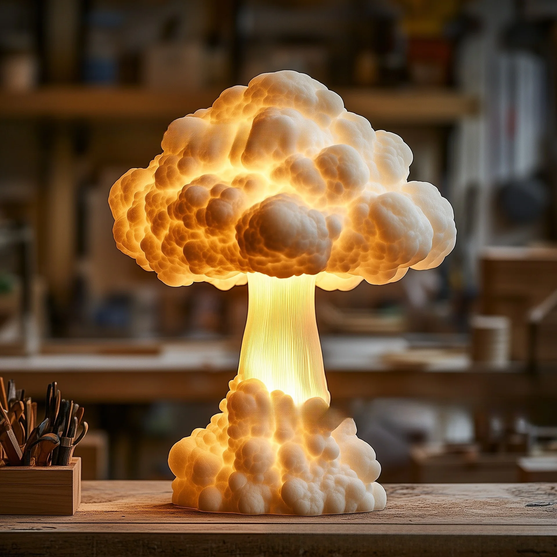 2025 Unique Design Table Lamp Modern LED Mushroom Cloud Bedroom Table Lamp New Design Atomic Bomb Explosion Cloud Night Light