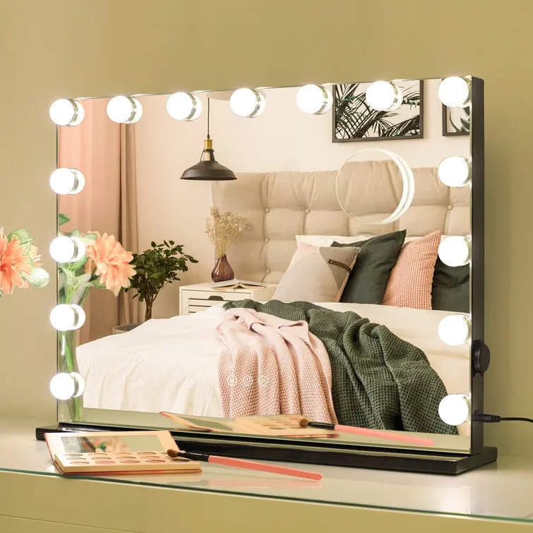 3 Color Light Adjustable Lighting Makeup Mirror with USB Charging Port for Vanity and Dressing Room